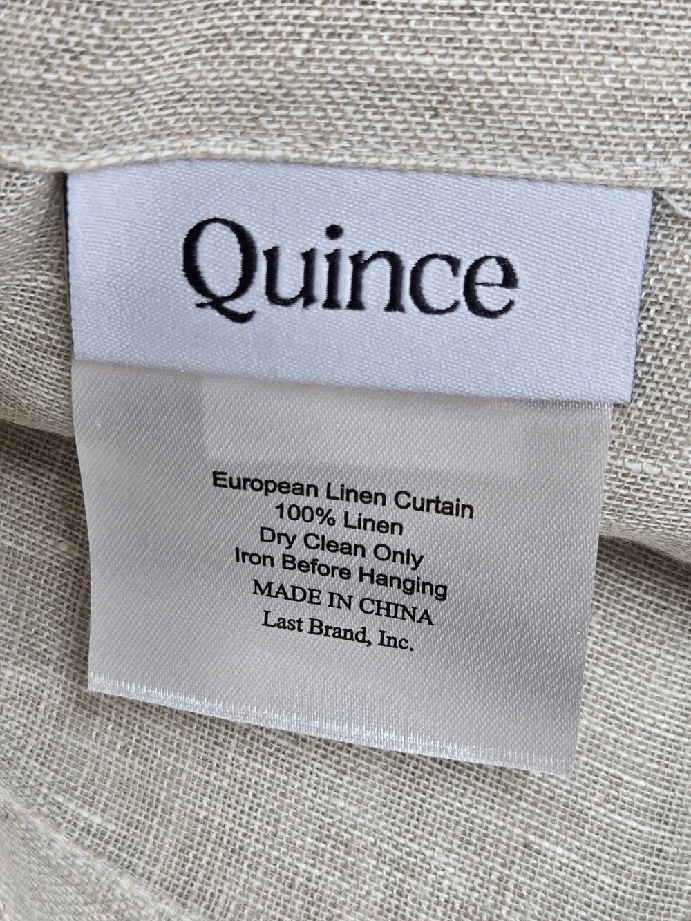 NWT QUINCE 4 Set 48x96 European Linen Sheer Curtains Flax 9321